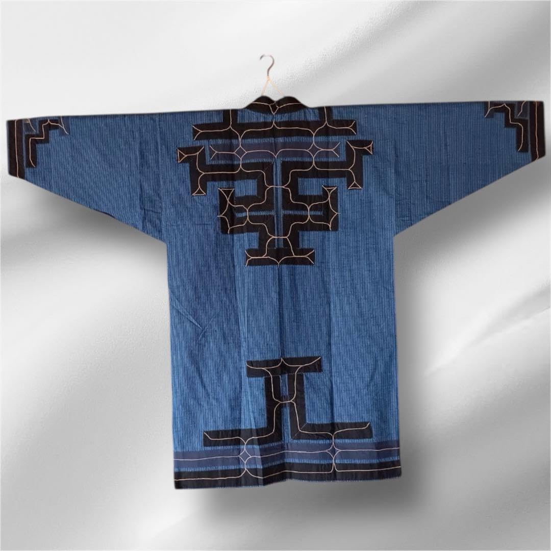 Amazon.co.jp: 北海道アイヌ刺繍 半纏 綿100% 手縫い 一点物 伝統工芸